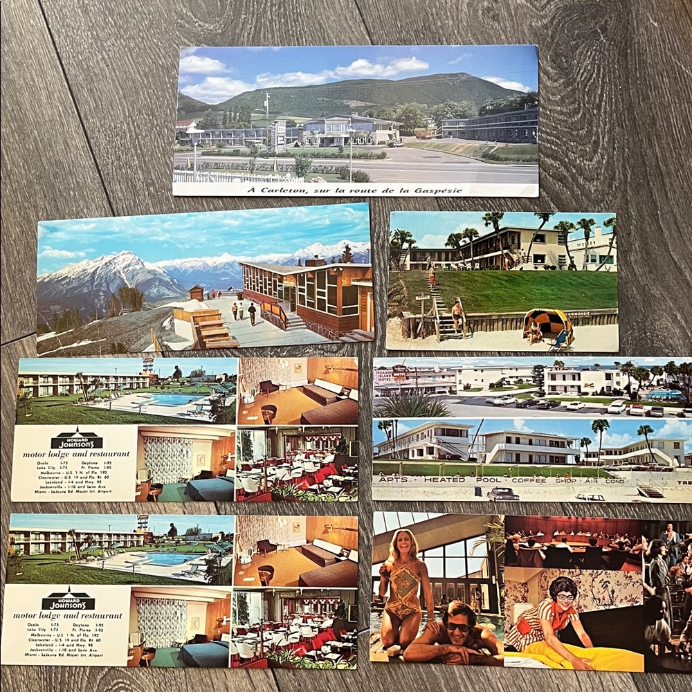 Vintage Postcard Lot Featuring Midcentury Motels and Resorts